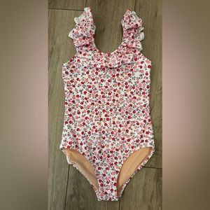 NWT size 14 J Crew Crewcuts one piece floral ruffle swimsuit